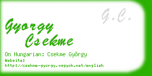 gyorgy csekme business card